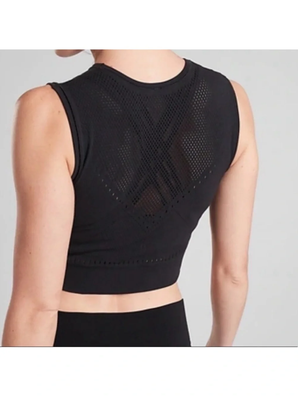 Athleta Pavana Crop Crop Tank Black Sz XXS/XS - Picture 2 of 7